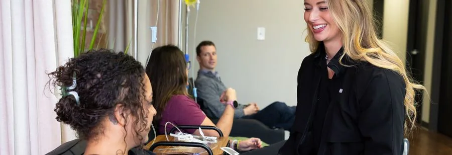 Patient receiving IV therapy at Vitality