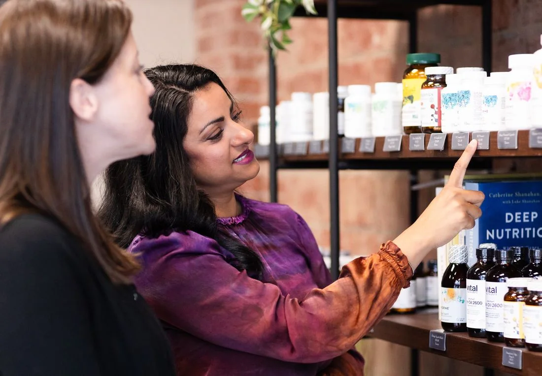 Tanveer, VFM Client Success Coordinator, walking a patient through supplement recommendations