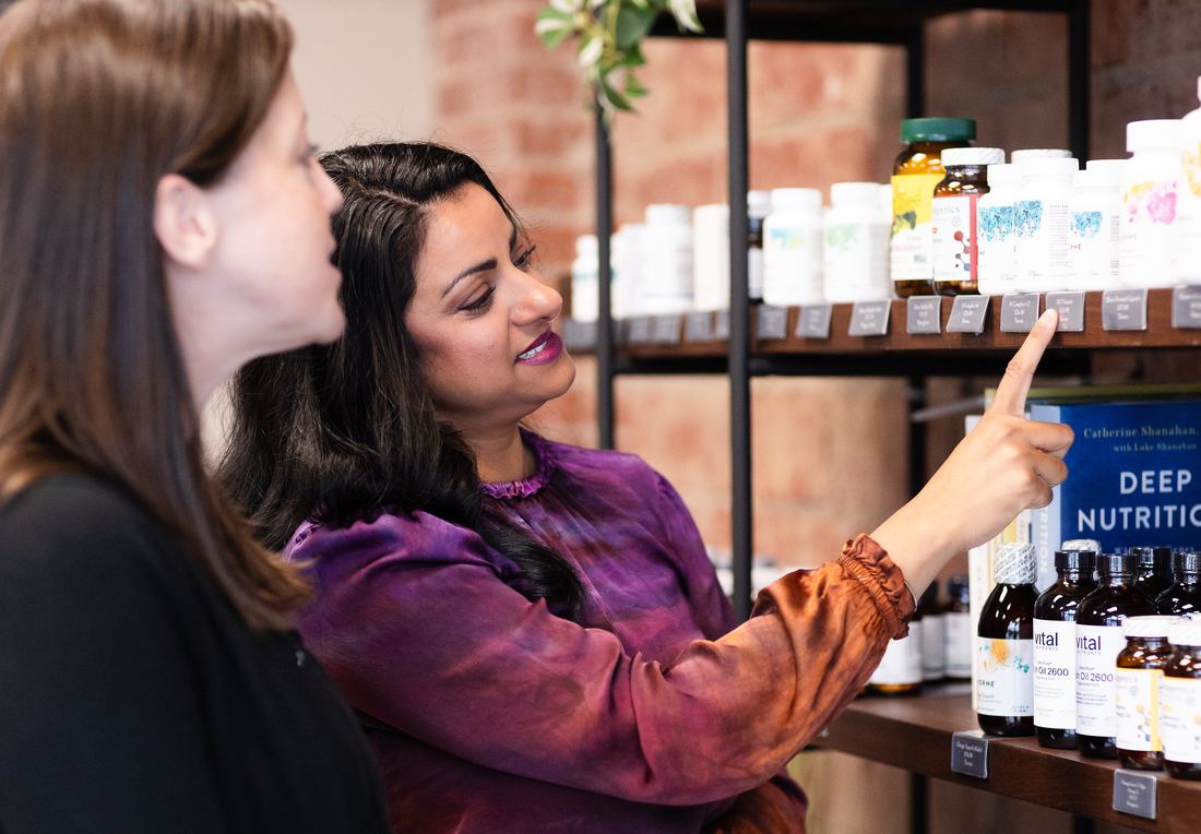 Tanveer, VFM Client Success Coordinator, walking a patient through supplement recommendations
